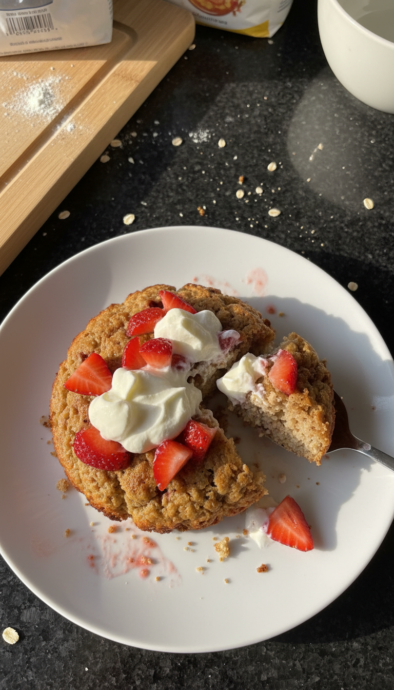 Erdbeer Haferküchlein mit Sahne​