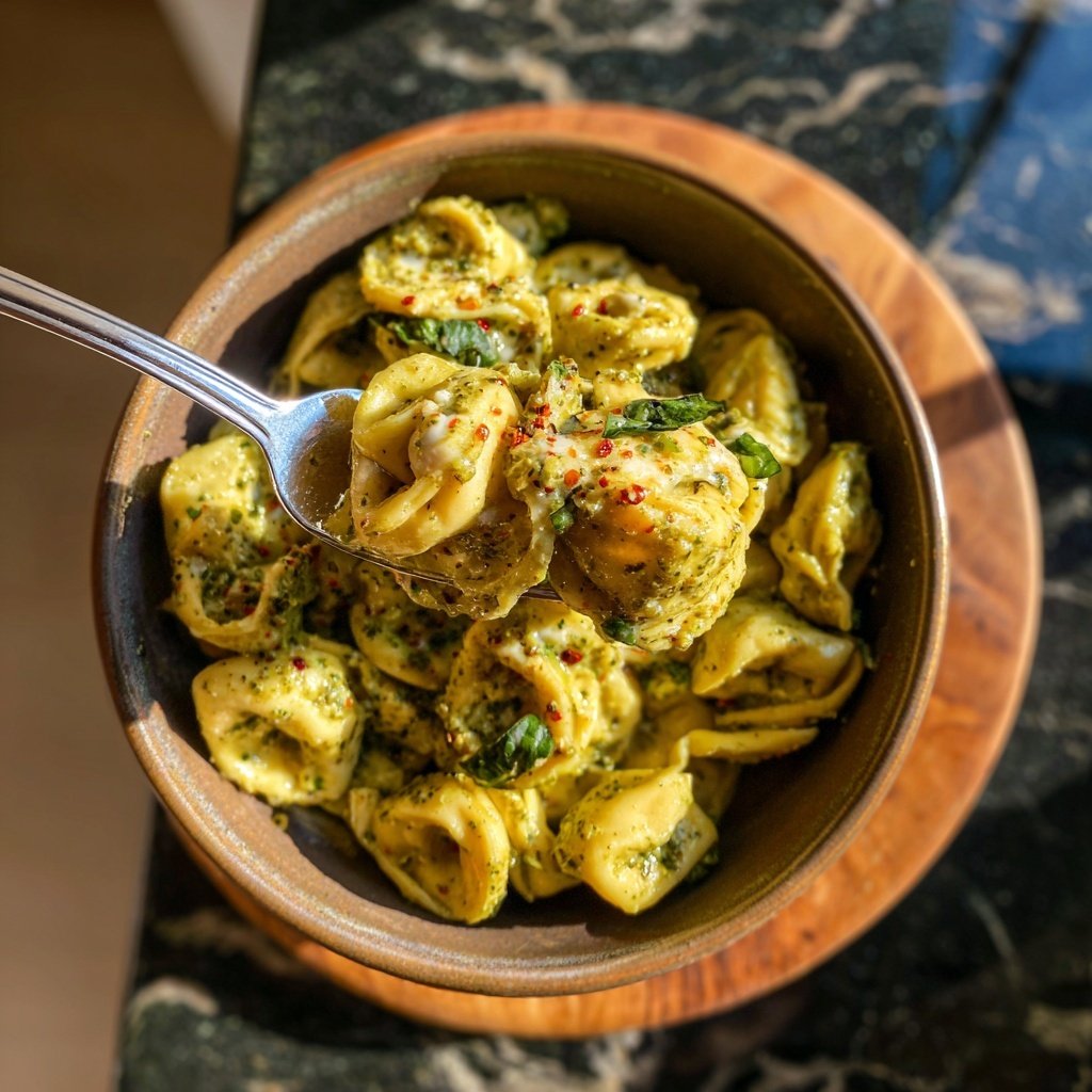 Lemon-Pesto Ground Turkey Tortellini