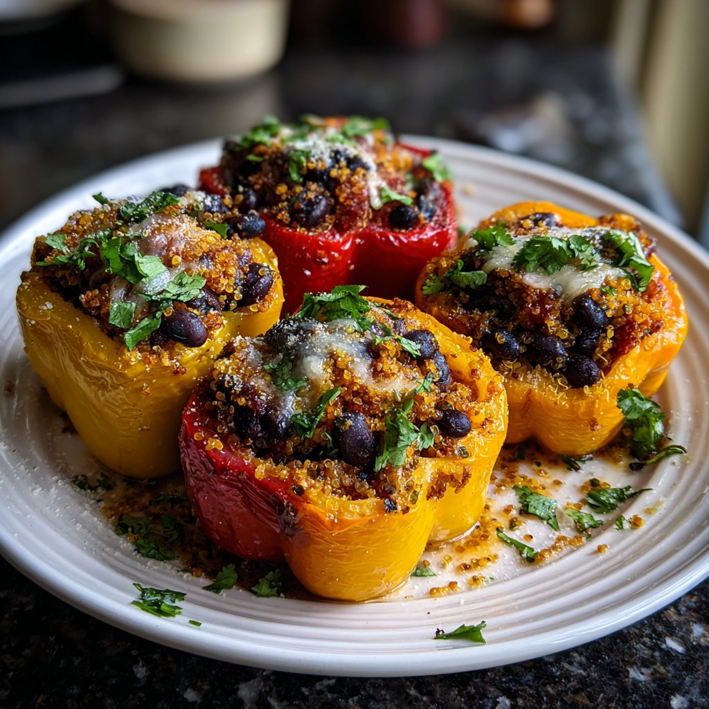 Herzhafte Quinoa gefüllte Paprika