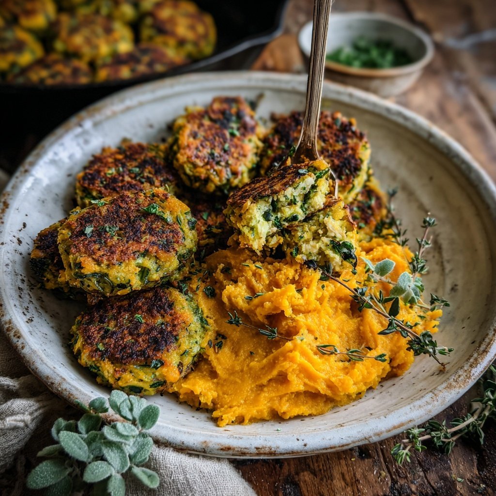 Kräuterfrikadellen mit Süßkartoffeln