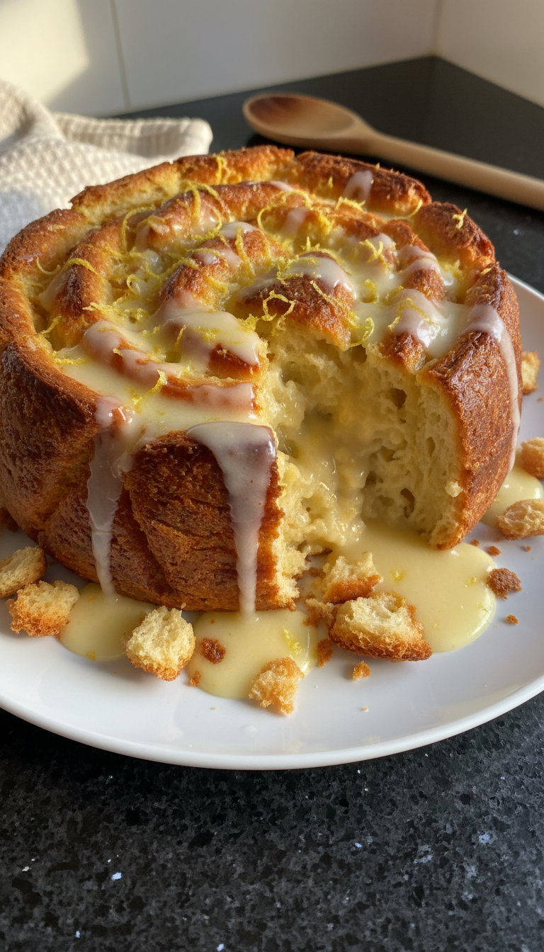 Zitronen Croissant Pudding​