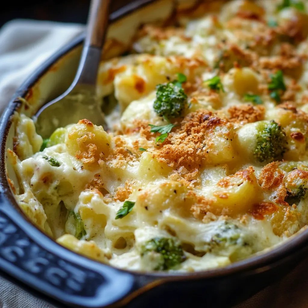 Cremiger Rosenkohl-Kartoffel-Auflauf