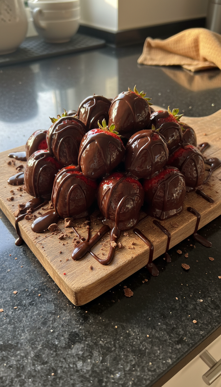 Schokoladenüberzogener Erdbeer Genuss​