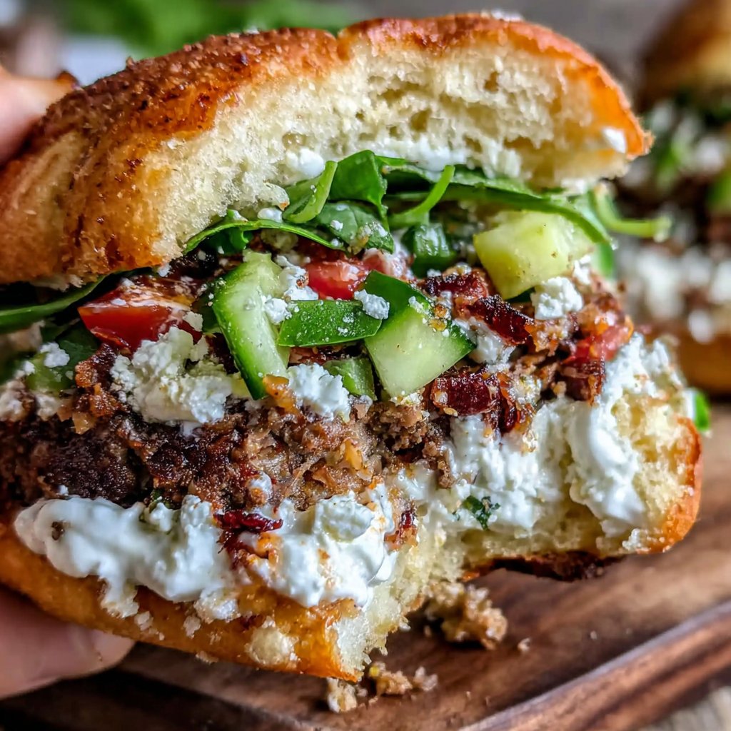 Mediterraner Hamburger mit Feta