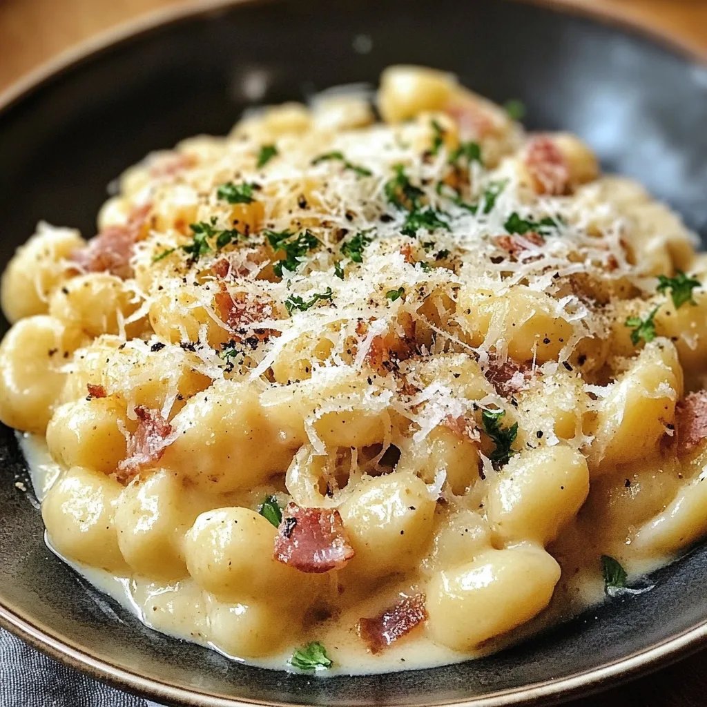 Gnocchi Carbonara ohne Sahne