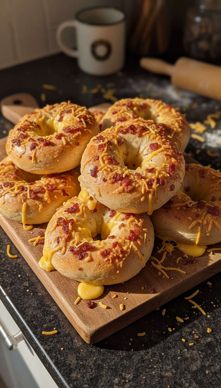 Herzhafte Bacon Cheddar Bagels​