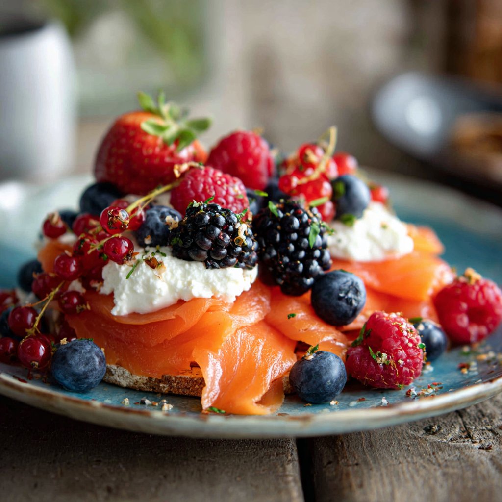 Beeren-Lachsfrühstück