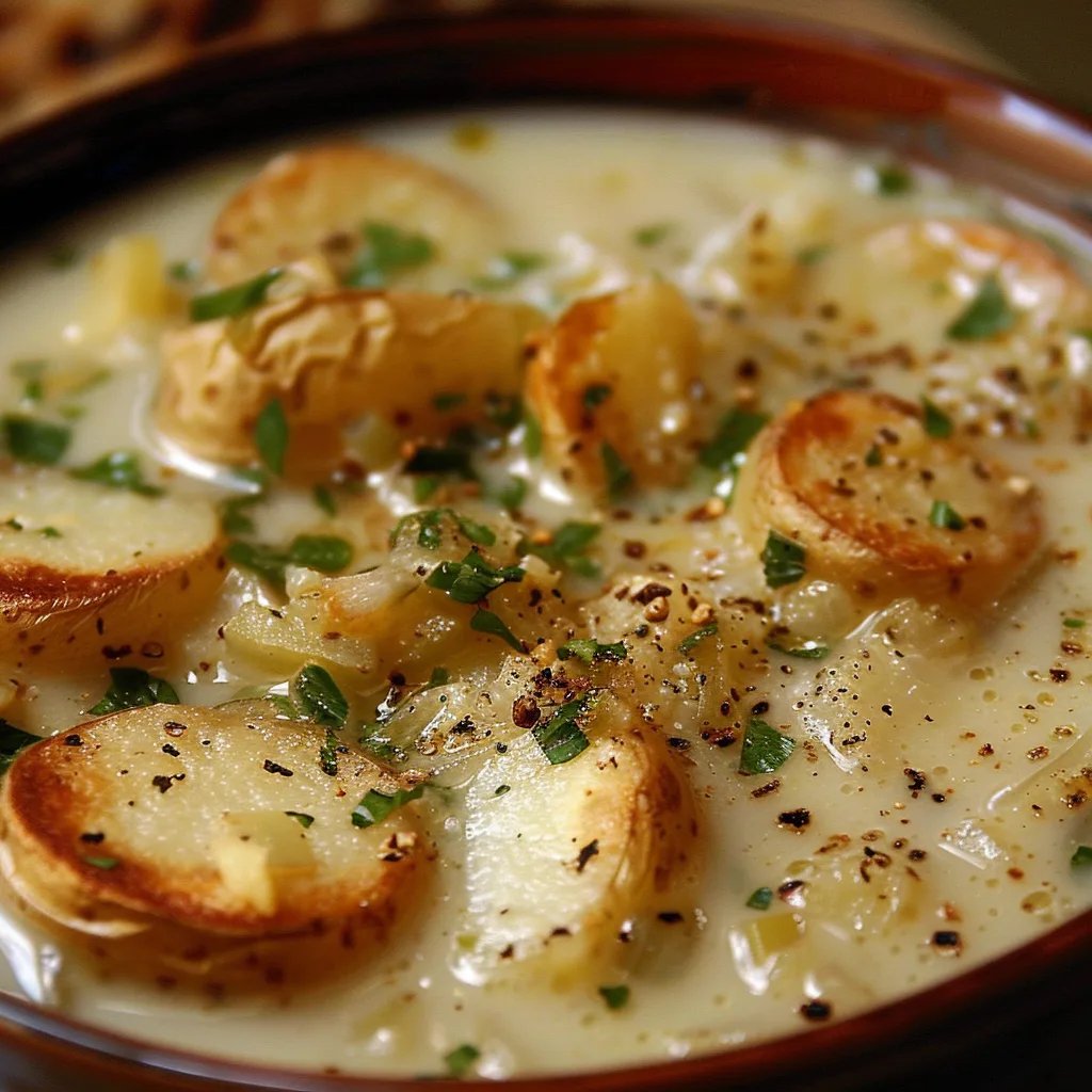 Leckeres Zwiebel-Kartoffelsuppe