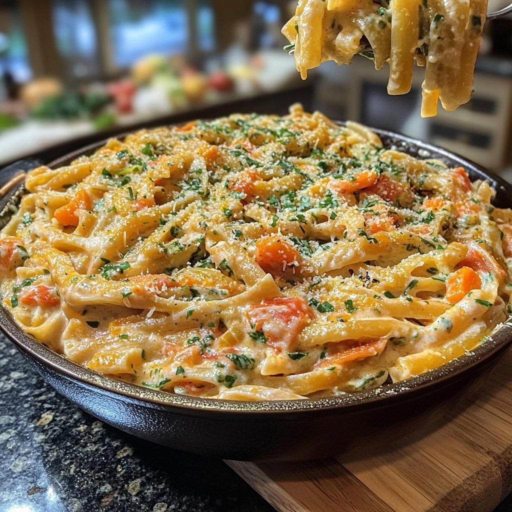 Schnelle-und-Einfache One-Pot-Pasta mit Wintergemüse