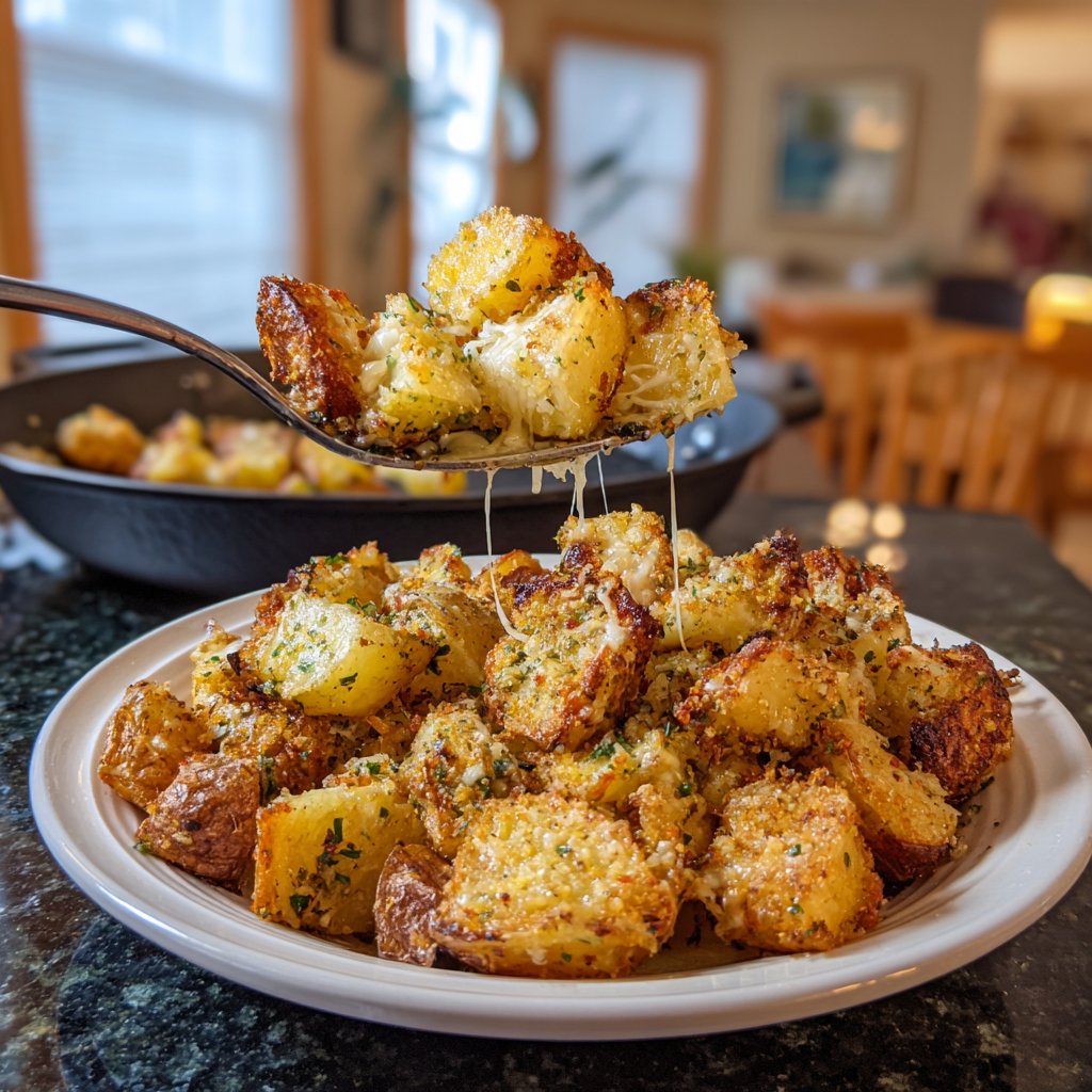 Knoblauch Parmesan Luftfritteuse Kartoffeln