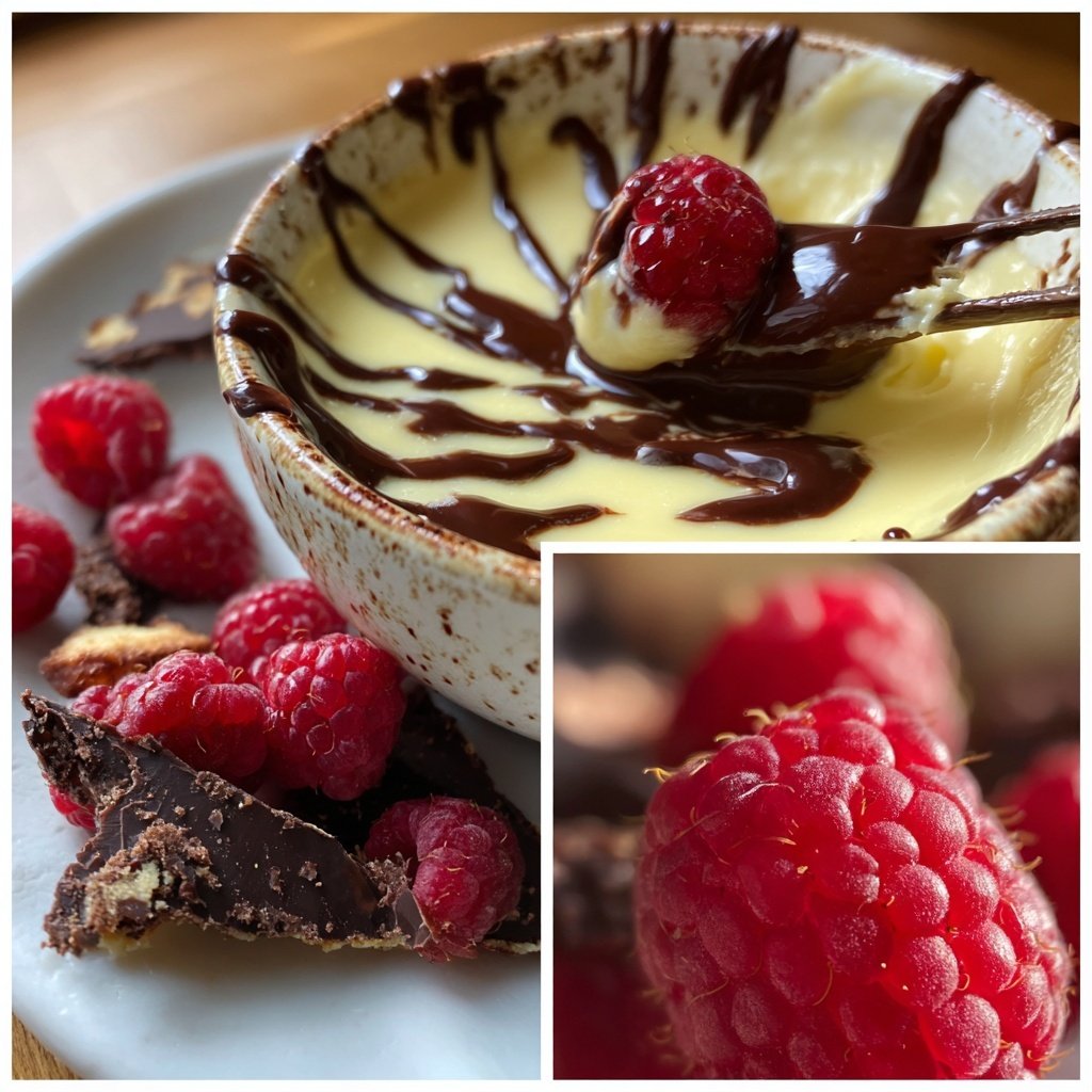 Leidenschaftliches Himbeer Schokoladen Fondue