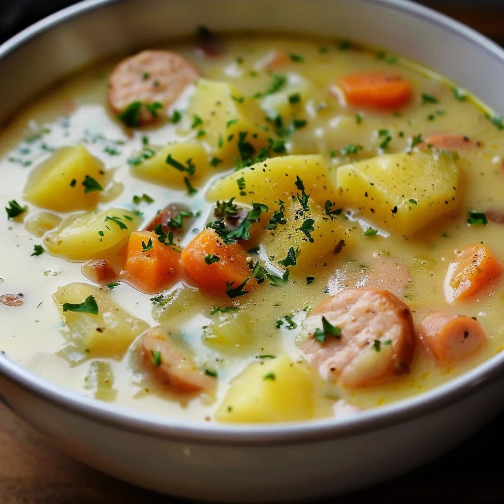 Kartoffelsuppe mit Würstchen