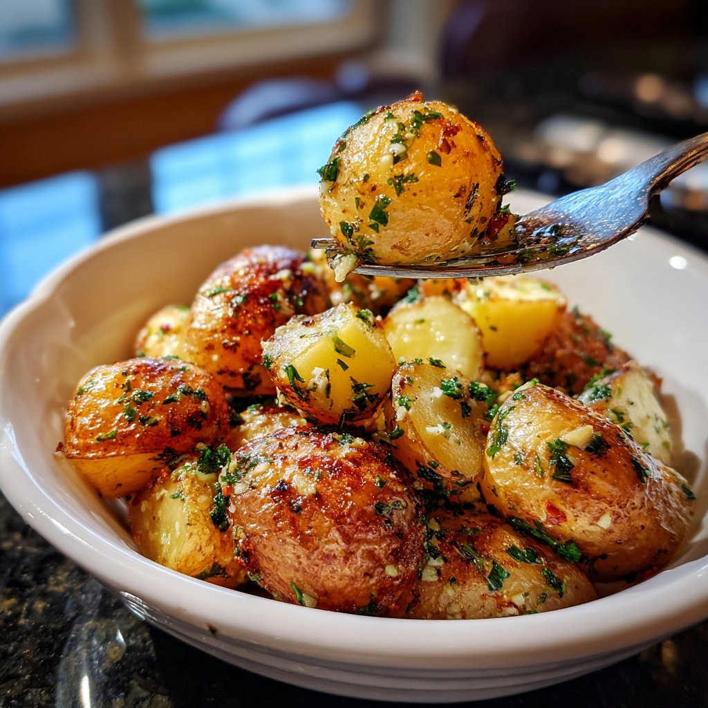 Knusprige Knoblauchbutter-Kartoffeln