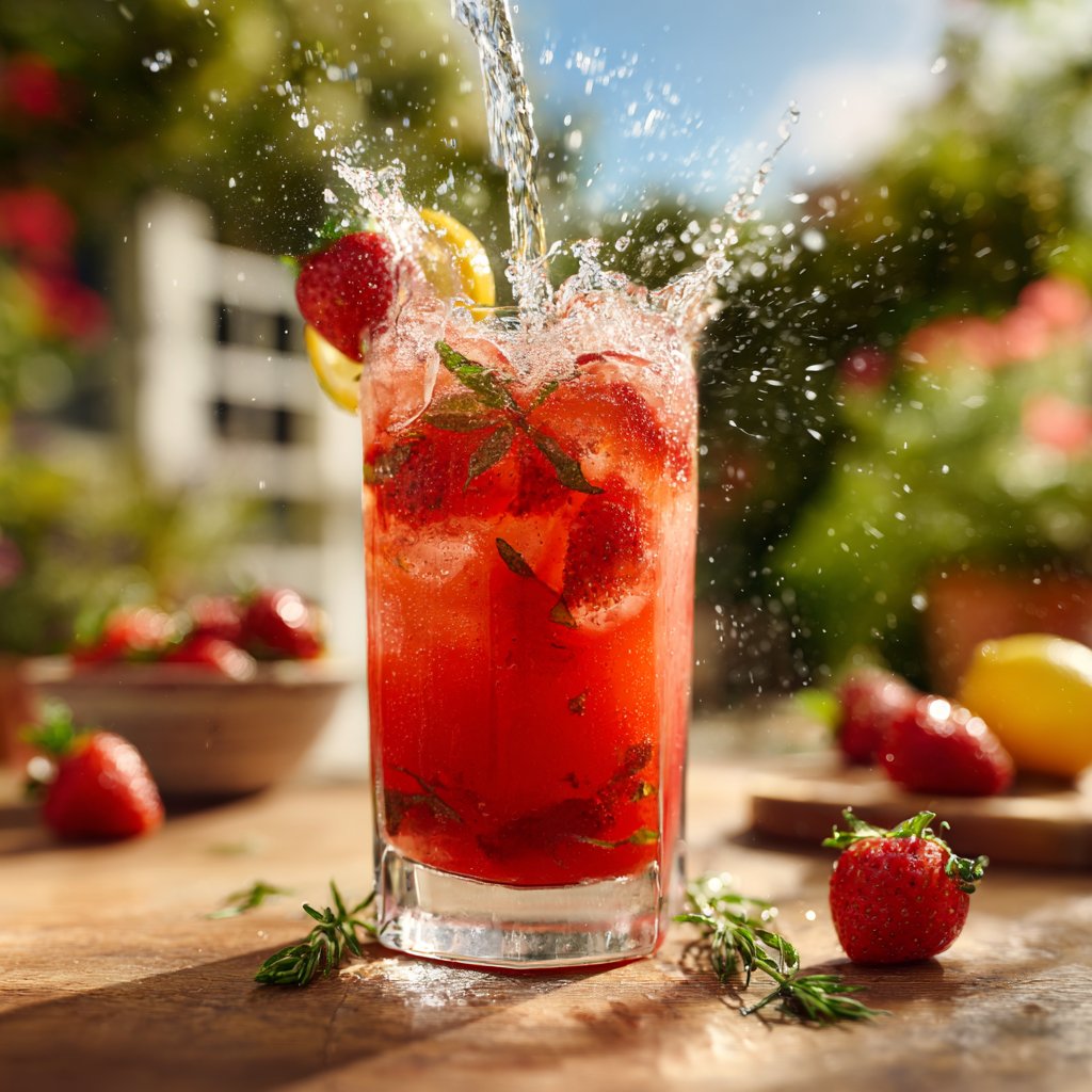 Gekühlte Erdbeerlimo