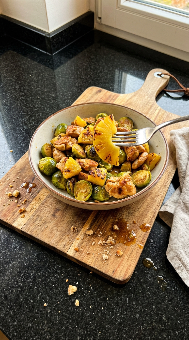 Ananas Rosenkohl Hähnchen