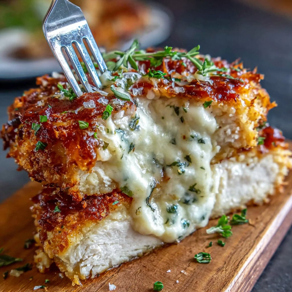 Knusprig panierte Hähnchenbrust mit Parmesan