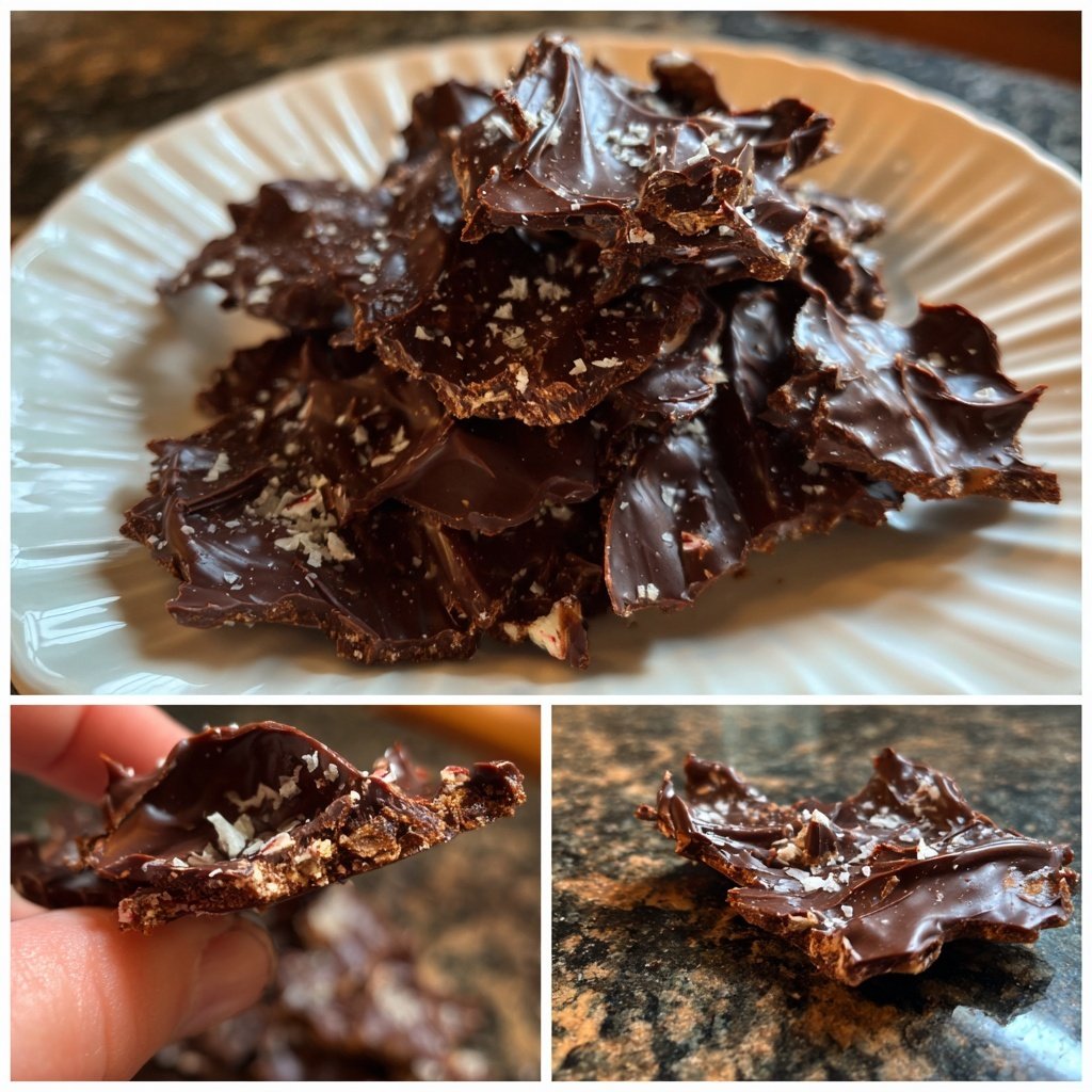 Pfefferminz Bark mit dunkler Schokolade