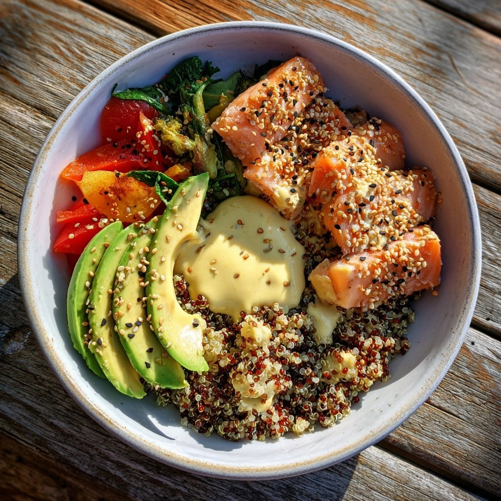 Lachs-Quinoa-Bowl mit Avocado