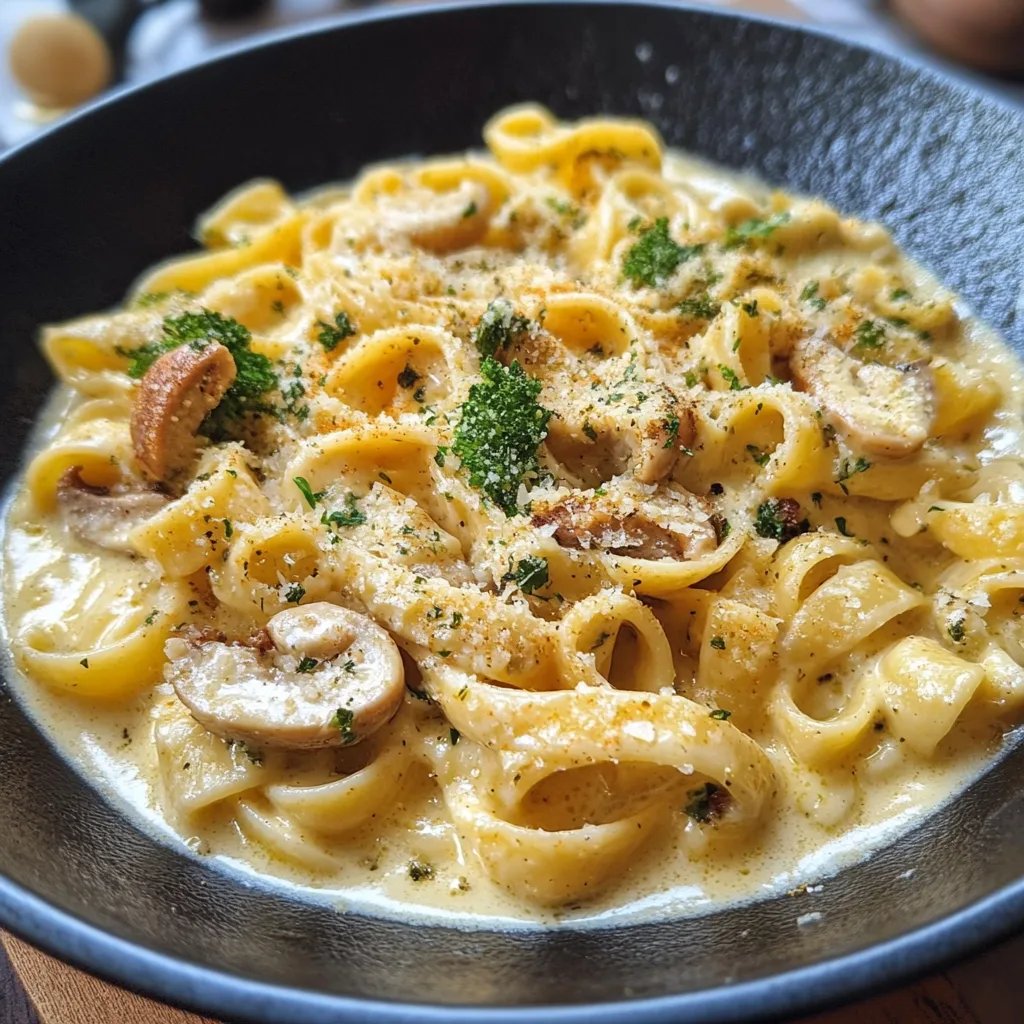 Datenight Pasta mit Brokkoli, Speck und Pilzen