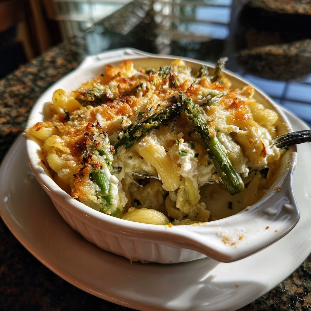 Spargel-Feta-Nudelauflauf