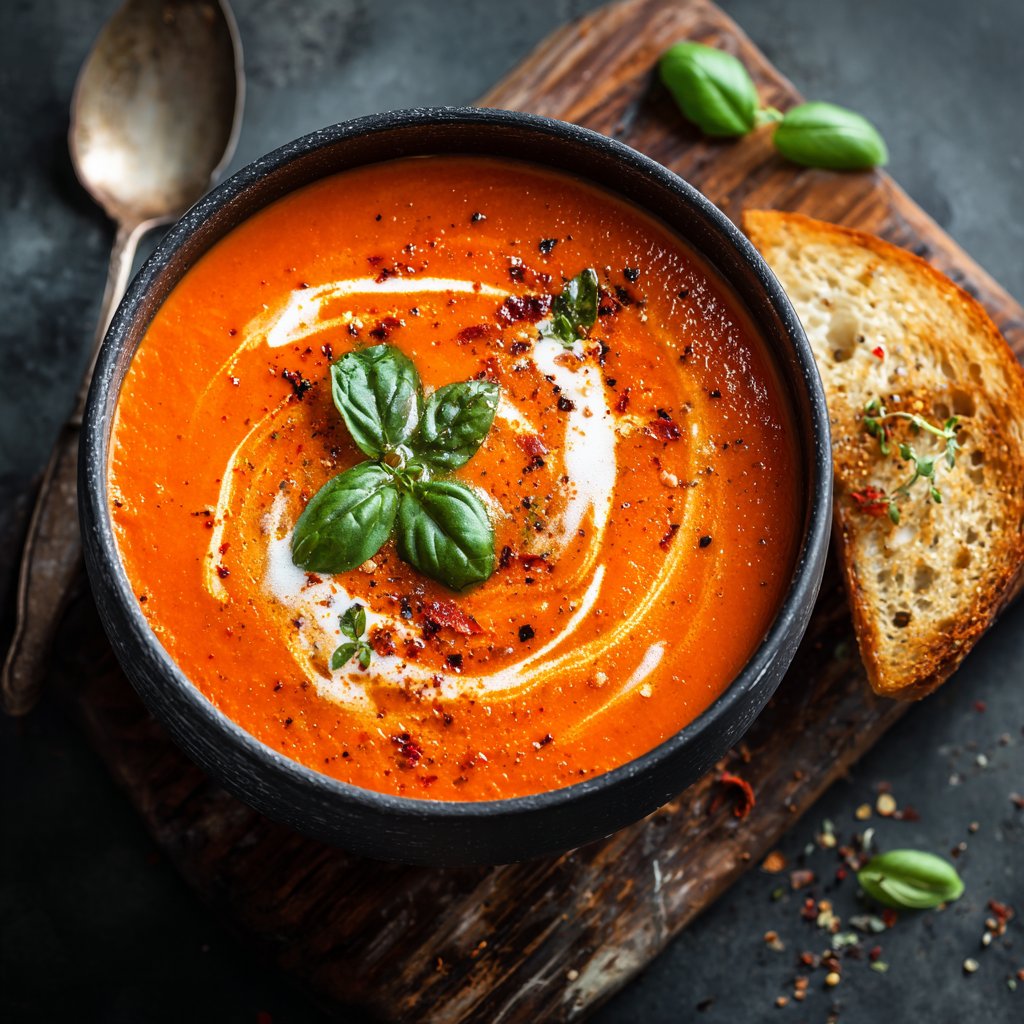 Geröstete Rote Paprika Suppe cremig