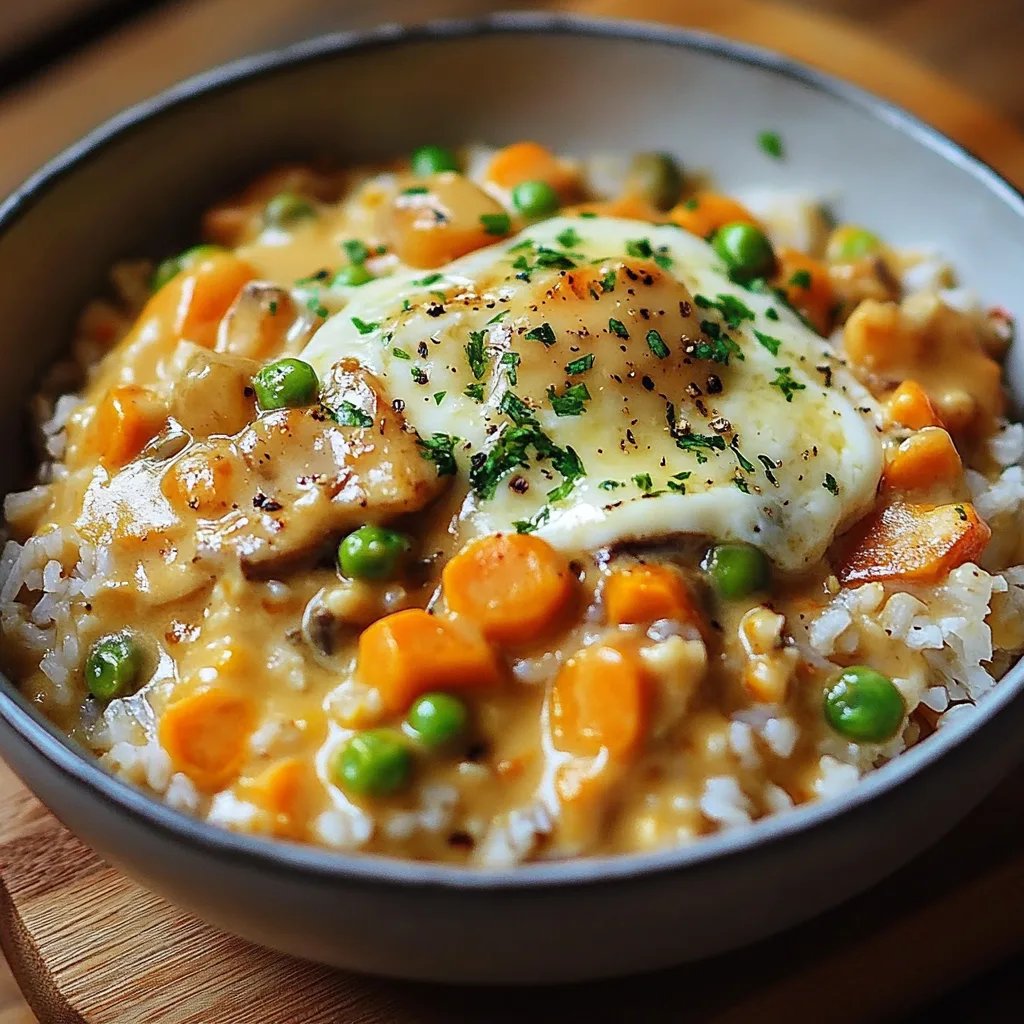 Reis mit Gemüse-Frischkäse-Sauce