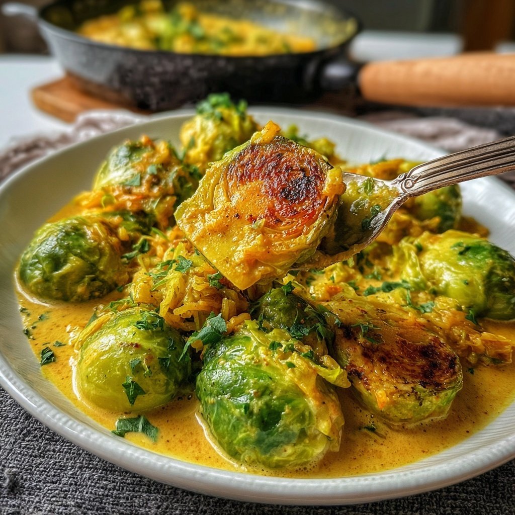 Rosenkohl-Curry mit Kokosmilch und Basmatireis​