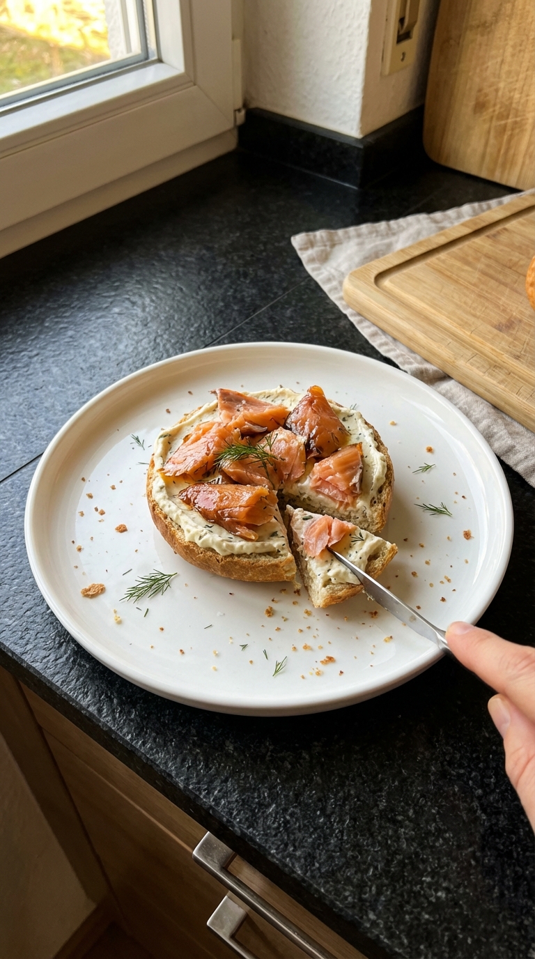 Geräucherte Lachs Brötchen schnell gemacht