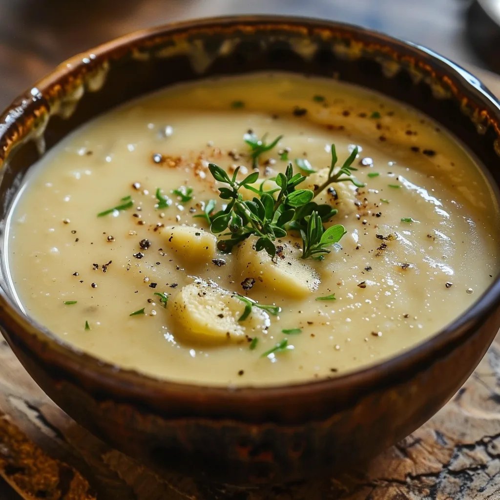 Cheddar-Knoblauch-Kartoffelsuppe